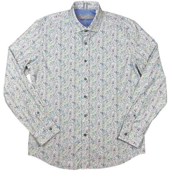 Robert Graham Tailored Fit Floral Mosaic Long Sleeve Button Down Shirt size XL - Picture 1 of 7